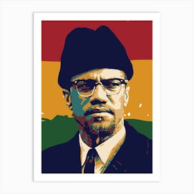 Malcolm X in Pop Art Human Rights Activist 2 Art Print