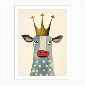 Little Cow 3 Wearing A Crown Art Print