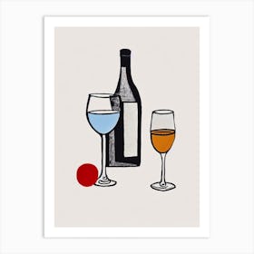 Côtes De Provence Rosé Picasso Line Drawing Cocktail Poster Art Print