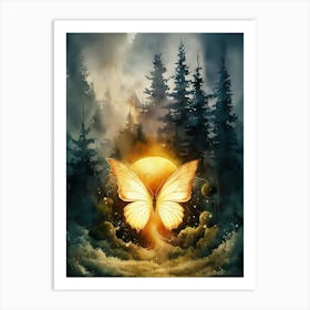 Butterfly In The Forest 1 Art Print