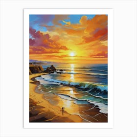 202.Golden sunset,San Francisco,USA. Art Print