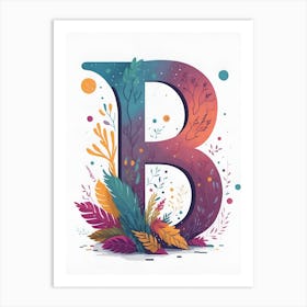 Colorful Letter B Illustration 12 Art Print
