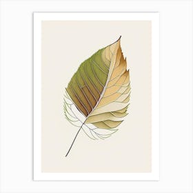 Birch Leaf Warm Tones Art Print