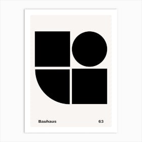 Geometric Bauhaus Poster B&W 63 Art Print