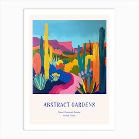 Colourful Gardens Desert Botanical Garden Usa 3 Blue Poster Art Print