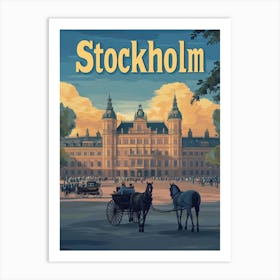 Aihrgdesign A Classic 1960s Travel Poster For Stockholm 4 Art Print