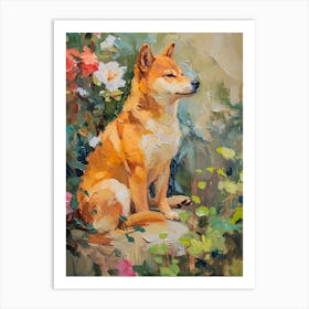 Shiba Inu Acrylic Painting 3 Art Print