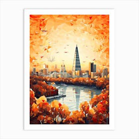 London View   Geometric Vector Illustration 1 Art Print