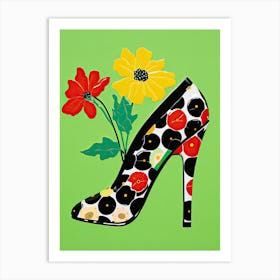 Blossoming Soles: Floral Art on Shoes Art Print