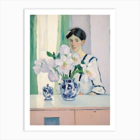 A Vase With Hellebore, Flower Bouquet 2 Art Print