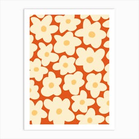 Daisies Orange Art Print