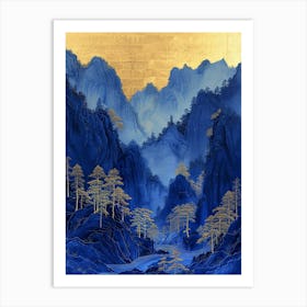 Chinese Blue Mountains Art Print