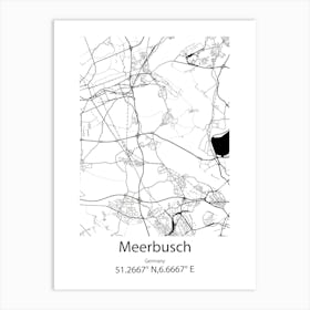 Meerbusch,Germany Minimalist Map Art Print