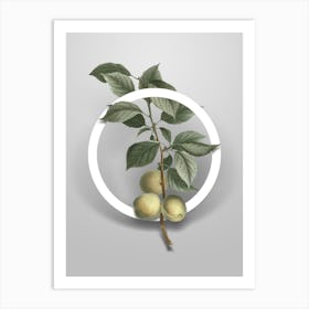 Vintage Briancon Apricot Minimalist Flower Geometric Circle on Soft Gray n.0445 Art Print