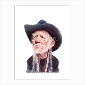 Willie Nelson Watercolor Portrait Art Print