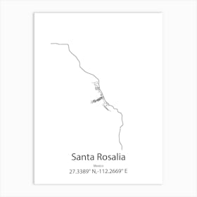 Santa Rosalia,Mexico Minimalist Map Art Print