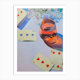 Playing Cards watercolor Art Print