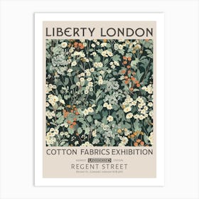 Liberty London Print William Morris Textiles Wild Flowers Orange Art Print