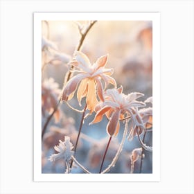 Frosty Botanical Honeysuckle 3 Art Print