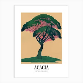 Acacia Tree Colourful Illustration 3 Poster Art Print