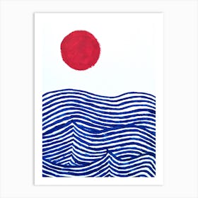 Sea and Sun Minimalist Painting Art Print