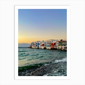 Sunset In Mykonos Art Print