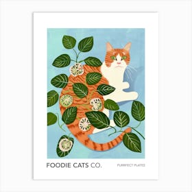 Foodie Cats Co Cat And Basil Art Print