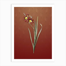 Vintage Ixia Tricolor Botanical on Falu Red Pattern n.1306 Art Print