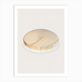 Tarte Tatin Bakery Product Minimalist Line Drawing Art Print