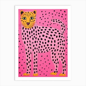 Pink Polka Dot Cheetah 2 Art Print