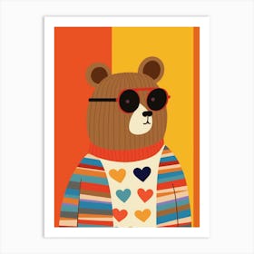 Little Brown Bear 1 Wearing Sunglasses Art Print