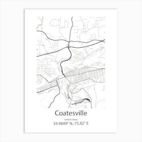 Coatesville,United States Minimalist Map 1 Art Print