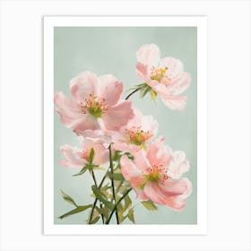 Apple Blossom Flowers Acrylic Pastel Colours 4 Art Print