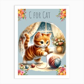 C For Cat 1 Nursery Art Print