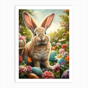 Curious Easter Bunny Art Print