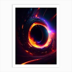 Black Hole Neon Nights Space Art Print