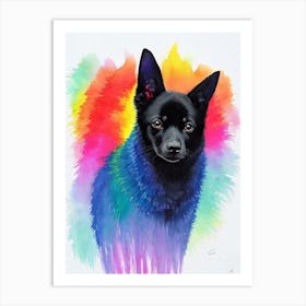 Schipperke Rainbow Oil Painting Dog Art Print