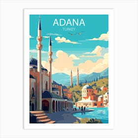 Adana Turkey travel poster Art Print