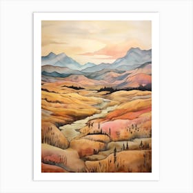 Autumn National Park Painting Kootenay National Park British Columbia Canada 3 Art Print