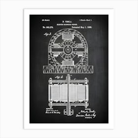 Electro Magnetic Motor By Tesla 1988 Nikola Tesla Motor Tesla Patent Sheet 2 Tesla Motor Patent Tesla Blue Print Tesla Art Te279 21 Art Print