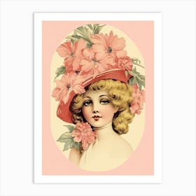 Vintage Pink Illustration Kitsch 1 Art Print