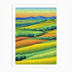 Fields of Splendor: Nature's Canvas Landscape Painting Art Print