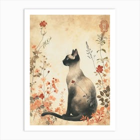 Oriental Shorthair Cat Japanese Illustration 1 Art Print