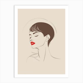 Woman With Red Lips 2 Art Print