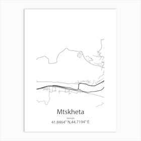 Mtskheta,Georgia Minimalist Map Art Print