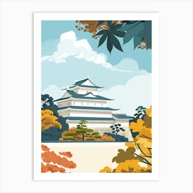 Nijo Castle Kyoto 4 Colourful Illustration Art Print