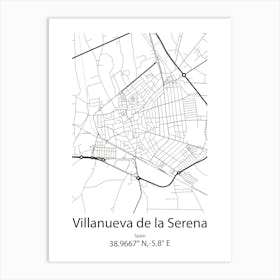 Villanueva De La Canada,Spain Minimalist Map Affiche