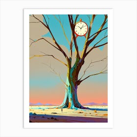 Clock In The Tree 1 Art Print