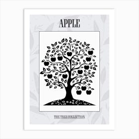 Apple Tree Simple Geometric Nature Stencil 2 Poster Art Print