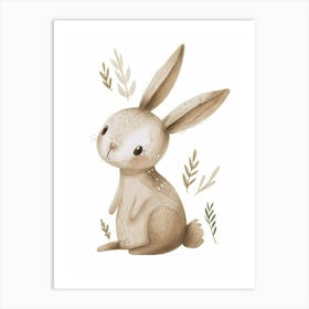 Mini Rex Rabbit Kids Illustration 4 Art Print